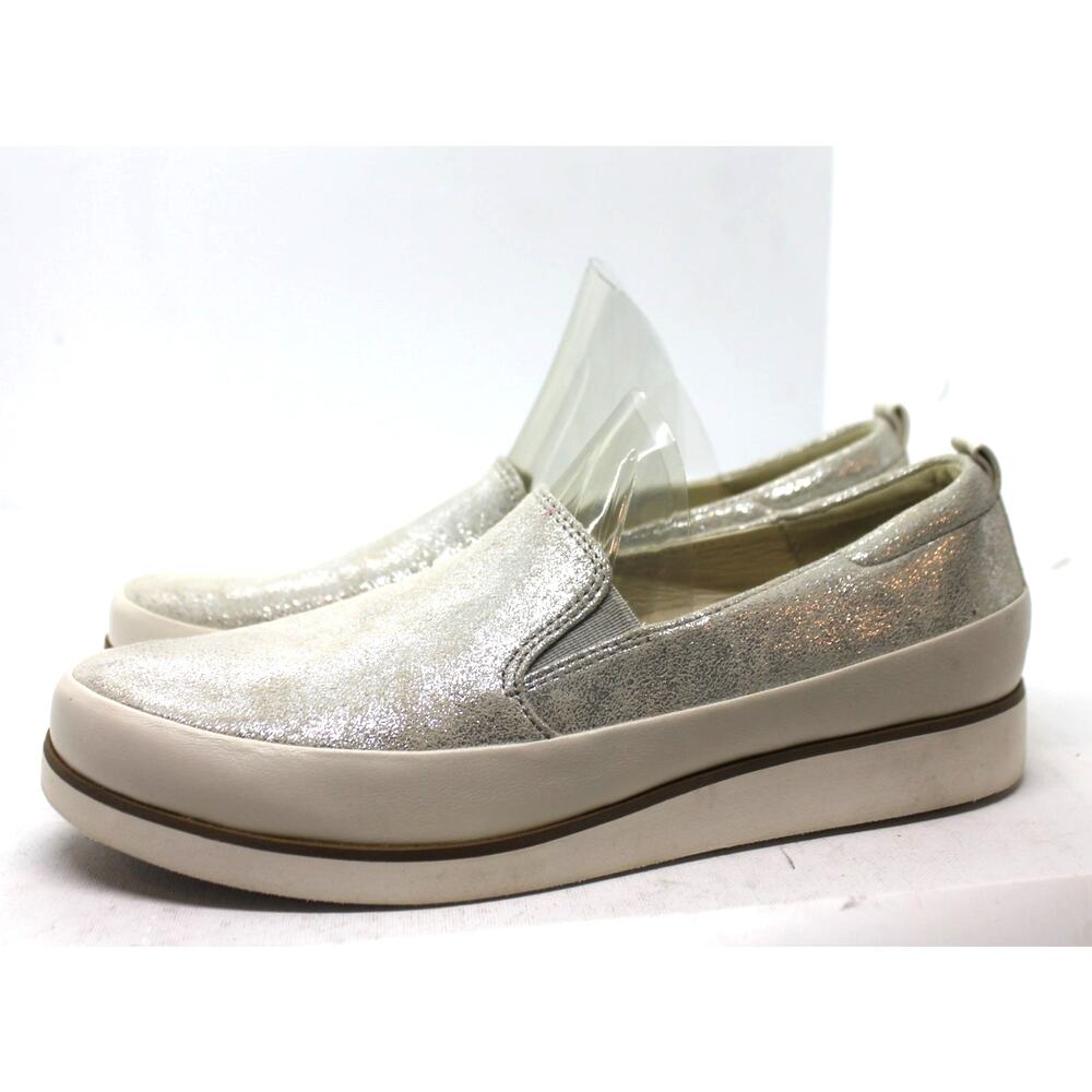 Bussola Style Kalani Slip On Sneaker in Bone Metallic Leather sz 9 US